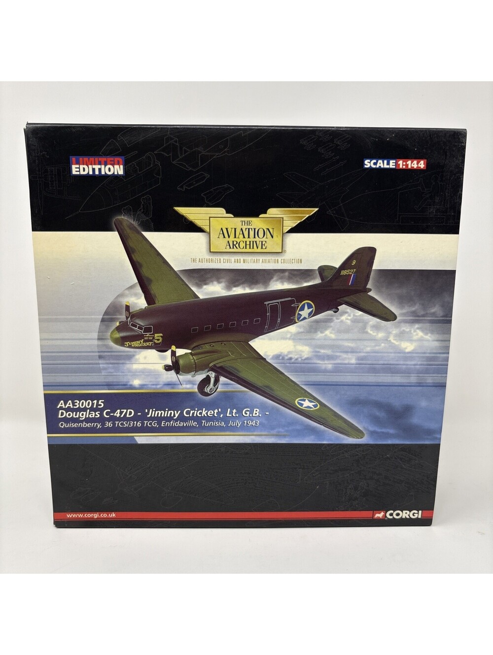 Corgi 1:144 Av. Arch. AA30015 Douglas C-47D "Jiminy Cricket" Lt.GB- Quisenberry